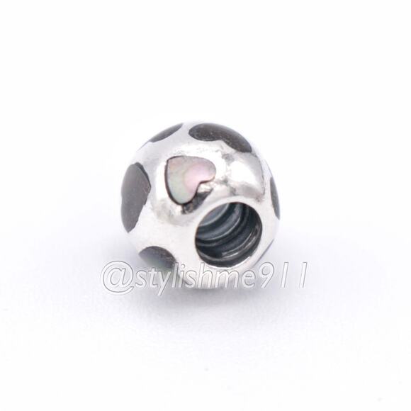 Authentic PANDORA Love Me Black Mother of Pearl Charm - 790398MPB - Picture 7 of 10